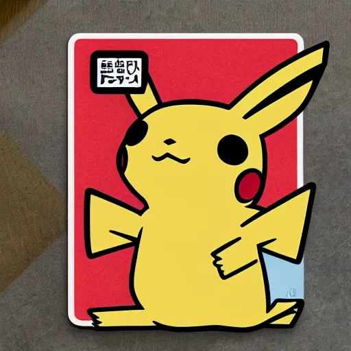 Prompt: pikachu, by ken sugimori, warm colors, cozy, sticker, planner sticker