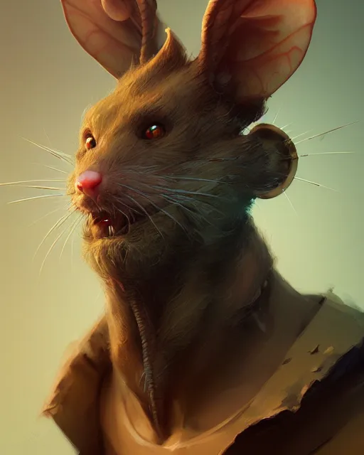 Image similar to rat, male portrait, handsome, rugged, complex 3 d render by peter mohrbacher, ilya kuvshinov, victo ngai, ryohei hase, dramatic lighting, intricate, highly detailed, sharp focus, luminous, unreal engine, blender, artstation, masterpiece, ray tracing