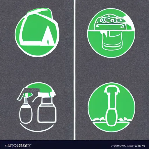 Prompt: logo concepts of a cleaning service provider company, just icons no text