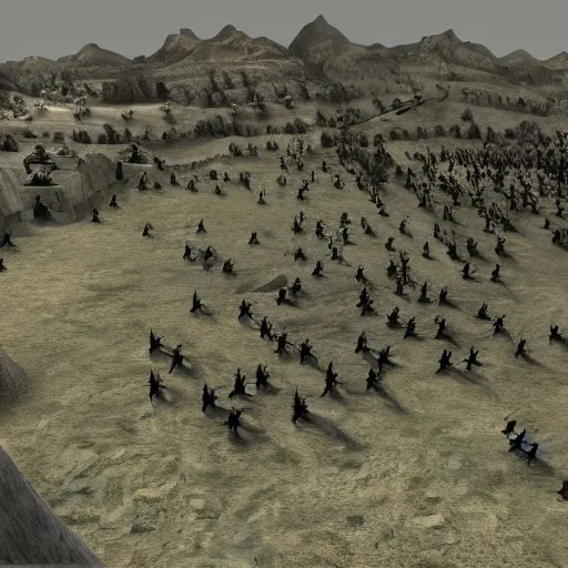 Prompt: mount & blade matte painting 4 k battle scene