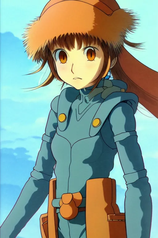 Prompt: anime art full body portrait character nausicaa by hayao miyazaki concept art, anime key visual of elegant young female, brown hair and large eyes, finely detailed perfect face delicate features directed gaze, sunset in a valley, trending on pixiv fanbox, studio ghibli, extremely high quality artwork