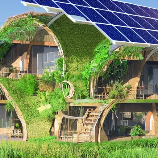 Image similar to eco - villae solarpunk style