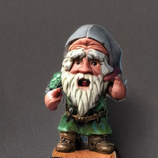 Image similar to a grizzled gnome, half machine, half gnome, extremely detailed,