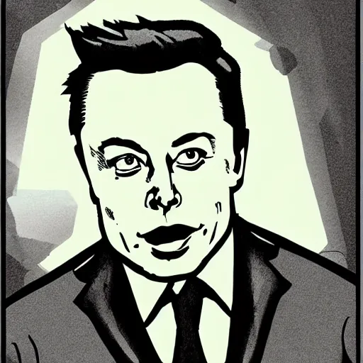 Prompt: elon musk drawn in the style of cuphead