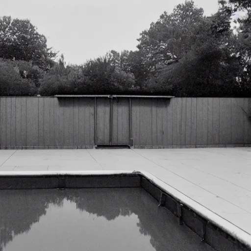 Prompt: a liminal space of a old 1 9 8 0 s pool, backrooms, eerie, found footage, pool