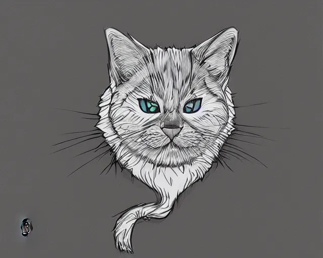 Image similar to 'how to draw king cat', trending on artstation, indie games, digital art, line art