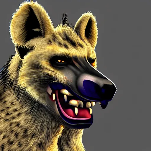 Prompt: Communist Hyena furry profile picture, FurAffinity, Furry art, Anthromorpic Profile Picture,