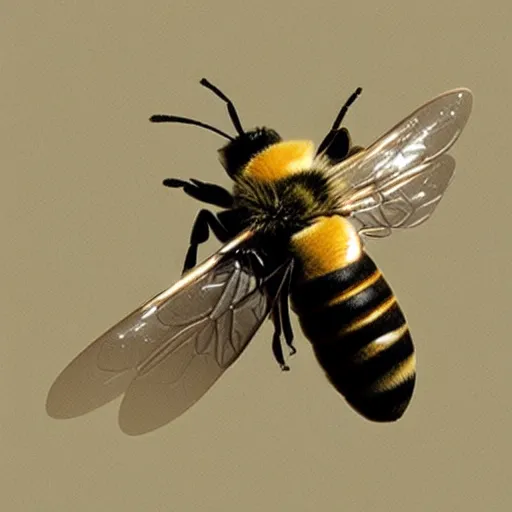 Image similar to a bee and fighter jet hybrid