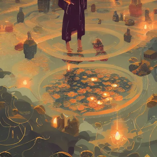 Prompt: alchemist by victo ngai and greg rutkowski, trending on artstation, unreal engine, 4 k hd wallpaper