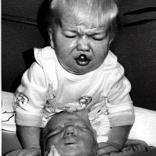 Image similar to donald trump as a crying baby