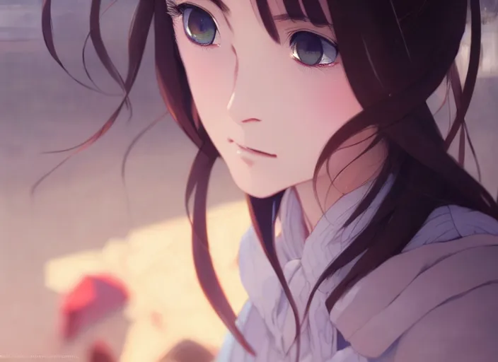 Image similar to a film still portrait of a very beautiful girl, finely detailed features, closeup at the faces, perfect art, at a market, night time,, gapmoe yandere grimdark, trending on pixiv fanbox, painted by greg rutkowski makoto shinkai takashi takeuchi studio ghibli, akihiko yoshida