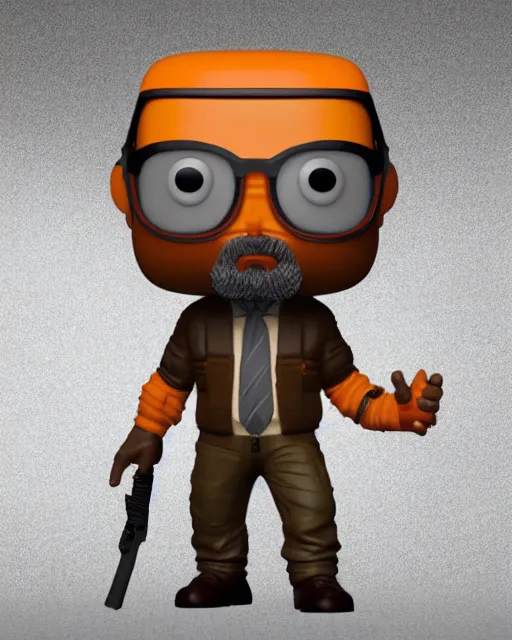 Image similar to full body 3d render of gordon freeman as a funko pop, studio lighting, white background, blender, trending on artstation, 8k, highly detailed