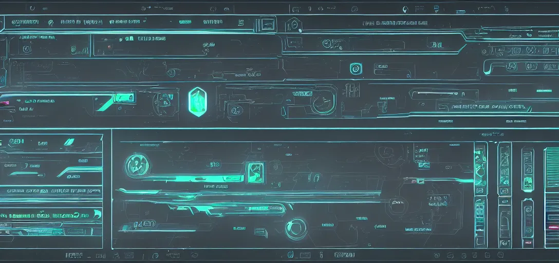 Prompt: scifi hud design elements, fui, interface, sharp details, highly detailed