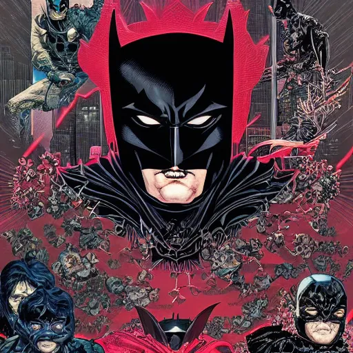 Prompt: portrait of dark batman, symmetrical, by yoichi hatakenaka, masamune shirow, josan gonzales and dan mumford, ayami kojima, takato yamamoto, barclay shaw, karol bak