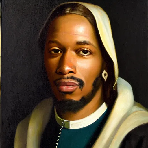 Image similar to portrait of the holy father, fetty wap, religious, oil on canvas by william sidney mount, trending on artstation,