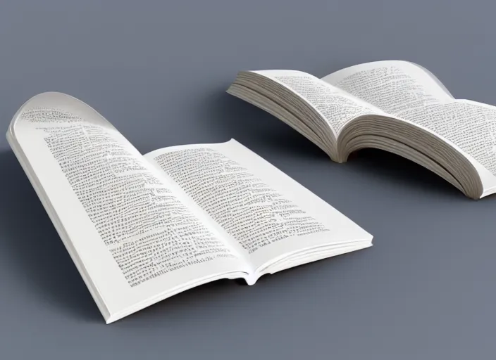 Image similar to open book with white pages 3D render