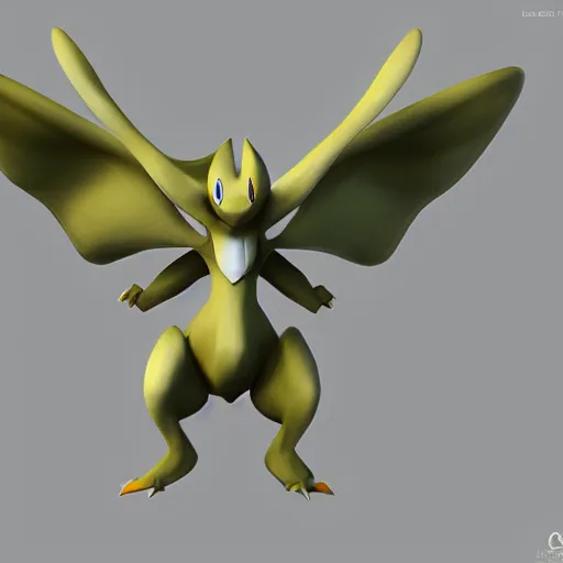 Image similar to A pokemon that looks like The flying Trypoxylus dichotomus,Trending on art station. Unreal engine.