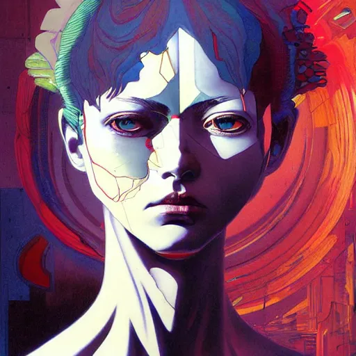 Image similar to citizen portrait soft light painted by james jean and katsuhiro otomo and chad little and erik jones, inspired by ghost in the shell, smooth face feature, intricate oil painting, high detail illustration, sharp high detail, manga and anime 1 9 9 9