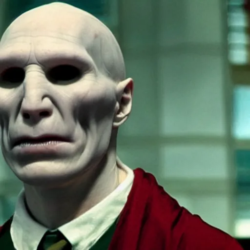 Prompt: film still of voldemort as a watermelon
