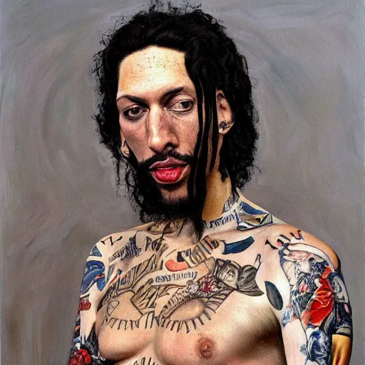 Prompt: high quality high detail painting by lucian freud, hd, dave navarro