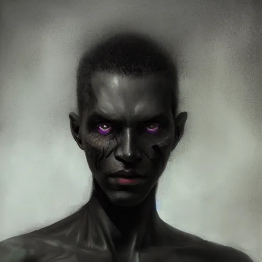 Prompt: a deep shadowy human form with deep purple eyes, a man completely dark, dark shadow, no color, with black magic powers, ultra realistic, 8 k, organic painting, matte painting, bold shapes, hard edges, street art, trending on artstation, by huang guangjian, gil elvgren, ruan jia, randy vargas, greg rutkowski