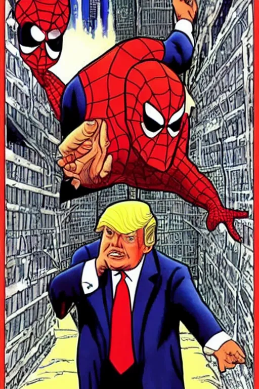 Prompt: donald trump as kingpin in spiderman