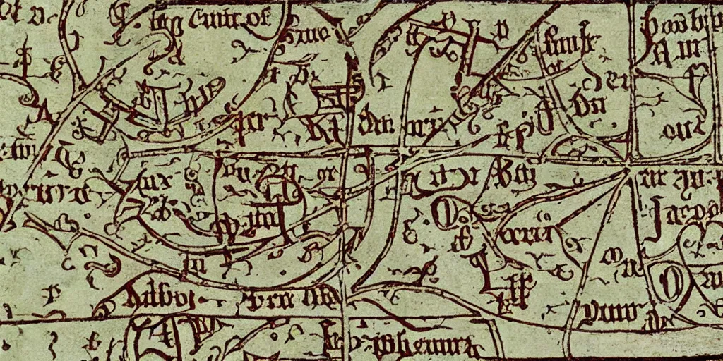 Image similar to medieval map marked as the town of yelm