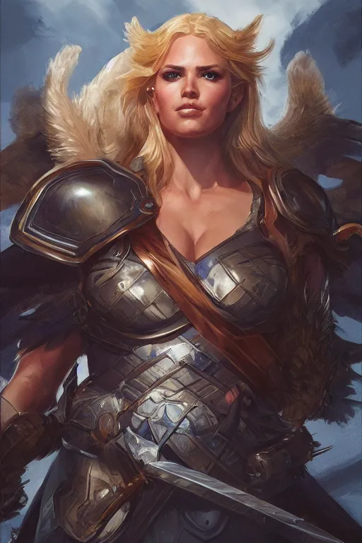 Image similar to amazon valkyrie athena, d & d, fantasy, portrait, highly detailed, headshot, digital painting, trending on artstation, concept art, sharp focus, illustration, art by artgerm and greg rutkowski and magali villeneuve