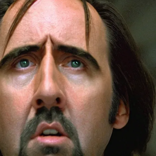 Image similar to cinematic film still of Nicholas Cage in the movie The Shining, high detail