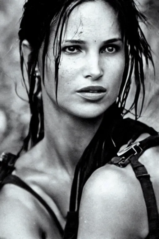 Prompt: Lara Croft, 35mm, f2.8, award-winning, candid portrait photo, taken by annie leibovitz