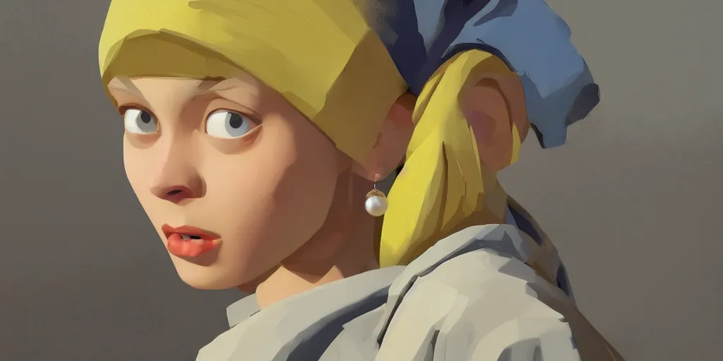 Prompt: Girl with a Pearl Earring by Goro Fujita and Simon Stalenhag , 8k, trending on artstation, hyper detailed, cinematic