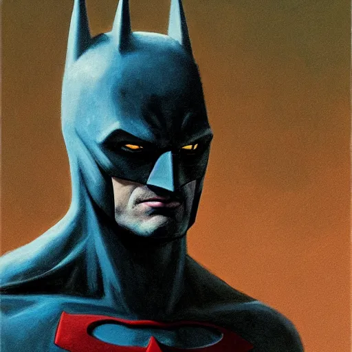 Image similar to Portrait of Mutant Batman, dc comics, dark, artstation, painted by Zdislav Beksinski