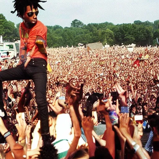 Prompt: Playboi Carti playing at Woodstock 1999 —height 1024 —width 1024