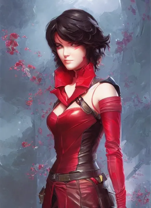 Prompt: portrait of ruby rose from rwby. digital art by eugene de blaas, ross tran, and nasreddine dinet, vibrant color scheme, intricately detailed, in the style of romanticism. artstation, greg rutkowski