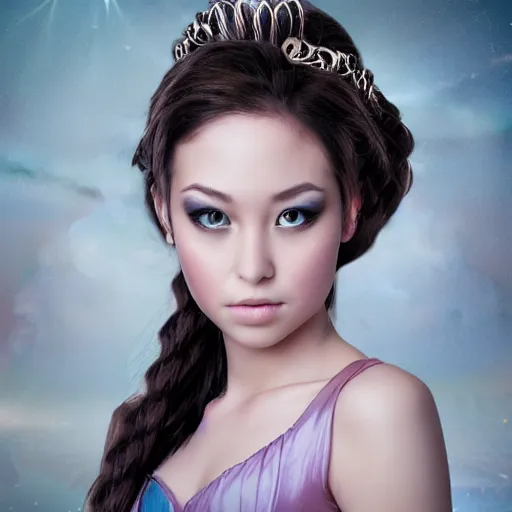 Prompt: photograph of a beautiful fantasy princess, highly detailed, headshot Portrait, hyper realistic .