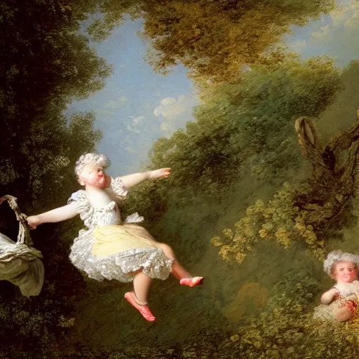 Prompt: Jean-Honoré Fragonard, The Swing