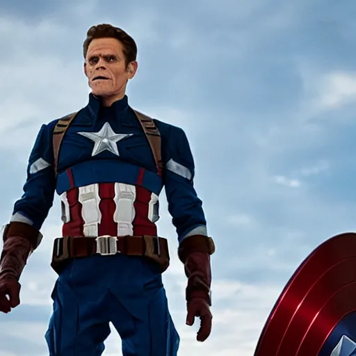 Prompt: William Dafoe as Captain America