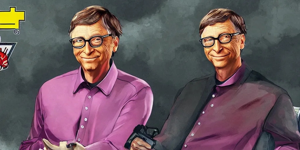 Image similar to bill gates as a gta v cover