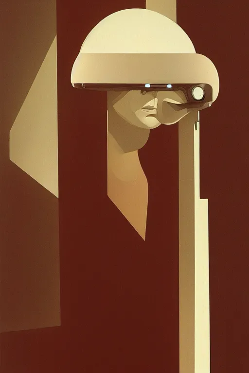 Image similar to woman wearing oculus and digital glitch head edward hopper and james gilleard, zdzislaw beksisnski, higly detailed