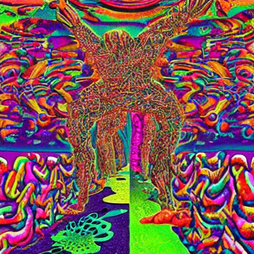 Prompt: a weird lsd dream, highly detailed