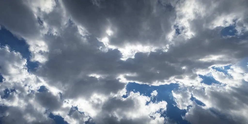 Image similar to epic clouds shot in 3 6 0 degres, hyper realistic, cinematographic lighting
