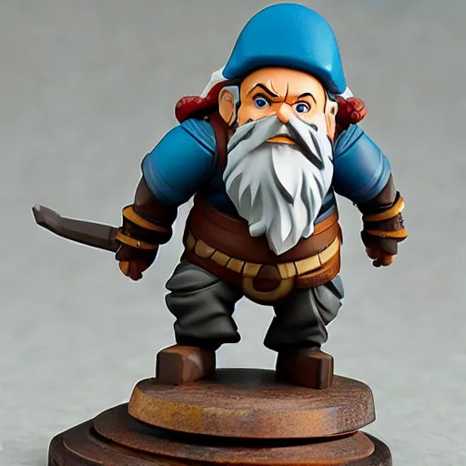 Prompt: anime figure of a dwarven artificer plumber