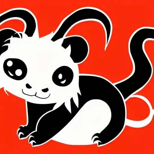 Image similar to vector art of welsh dragon and panda mixed, intercrossed, chimera, adobe illustrator