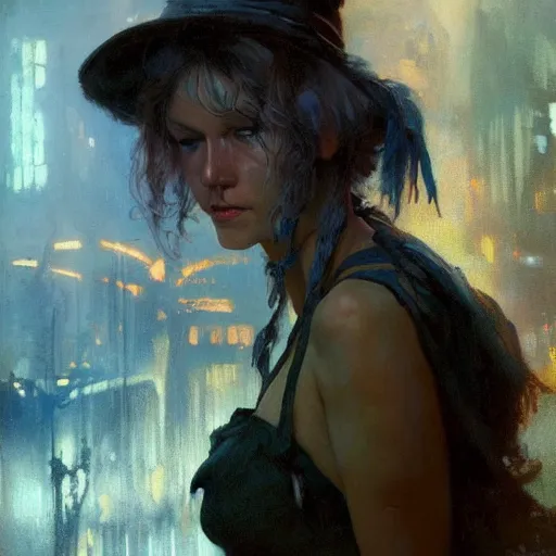 Image similar to ranni the witch, hyperrealistic full figure, bladerunner street alley, art of elysium by frank frazetta and by jeremy mann and by alphonse mucha, fantasy art, photo realistic, dynamic lighting, artstation, full figure poster, volumetric lighting, very detailed face, 4 k, award winning