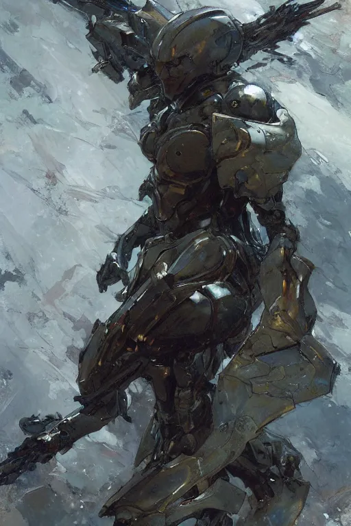 Image similar to full body girl metal armor dynamic poses painting by gaston bussiere, greg rutkowski, yoji shinkawa, tsutomu nihei