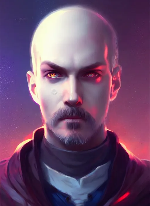 Prompt: « a portrait of cyberpunk lenin, glowing eyes, a digital painting by charlie bowater, featured on cgsociety, fantasy art, behance hd, wiccan, artstation hd »