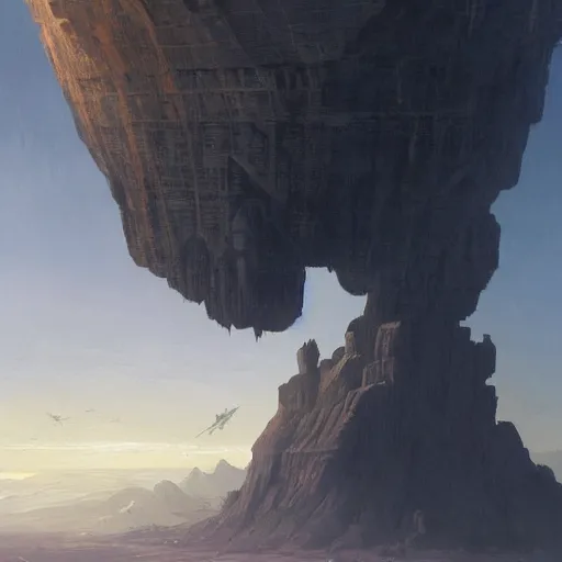 Image similar to pulp fantasy concept art painting of an alien monolith hovering over alien civilization, by greg rutkowski and james gurney