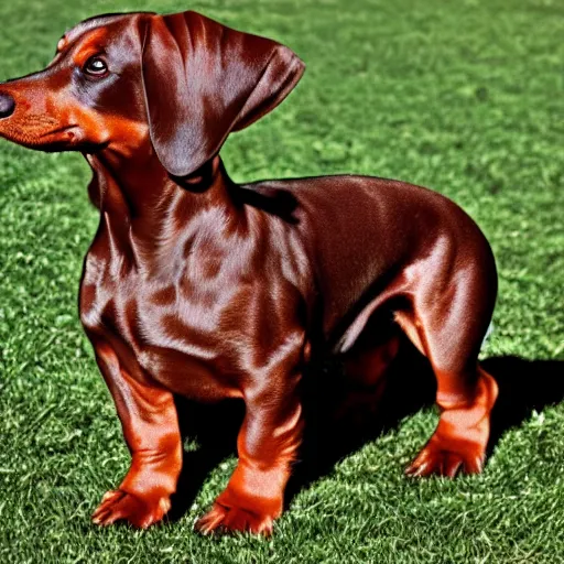 Prompt: brown daschund dog