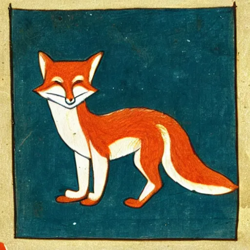 Image similar to anthropomorphic fox doing fieldwork, illuminated manuscript