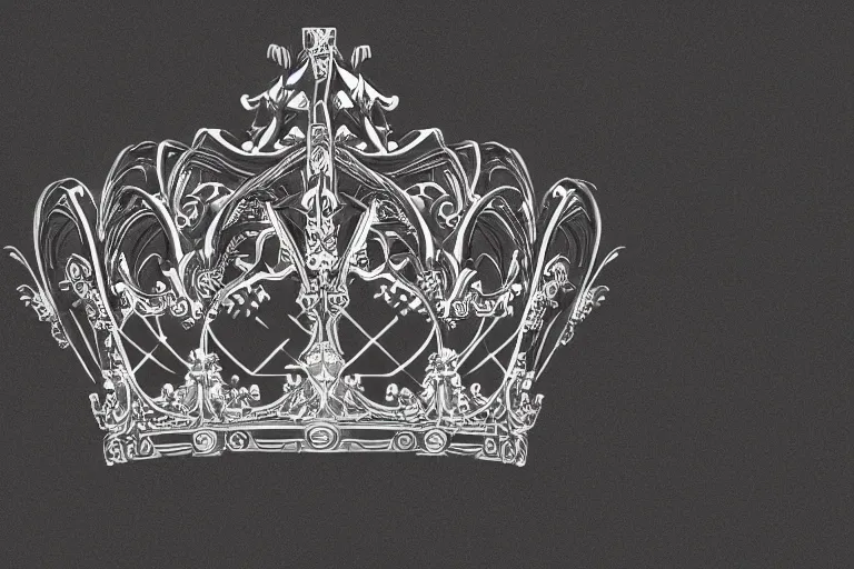 Prompt: ornate crown on a dark background, trending on artstation